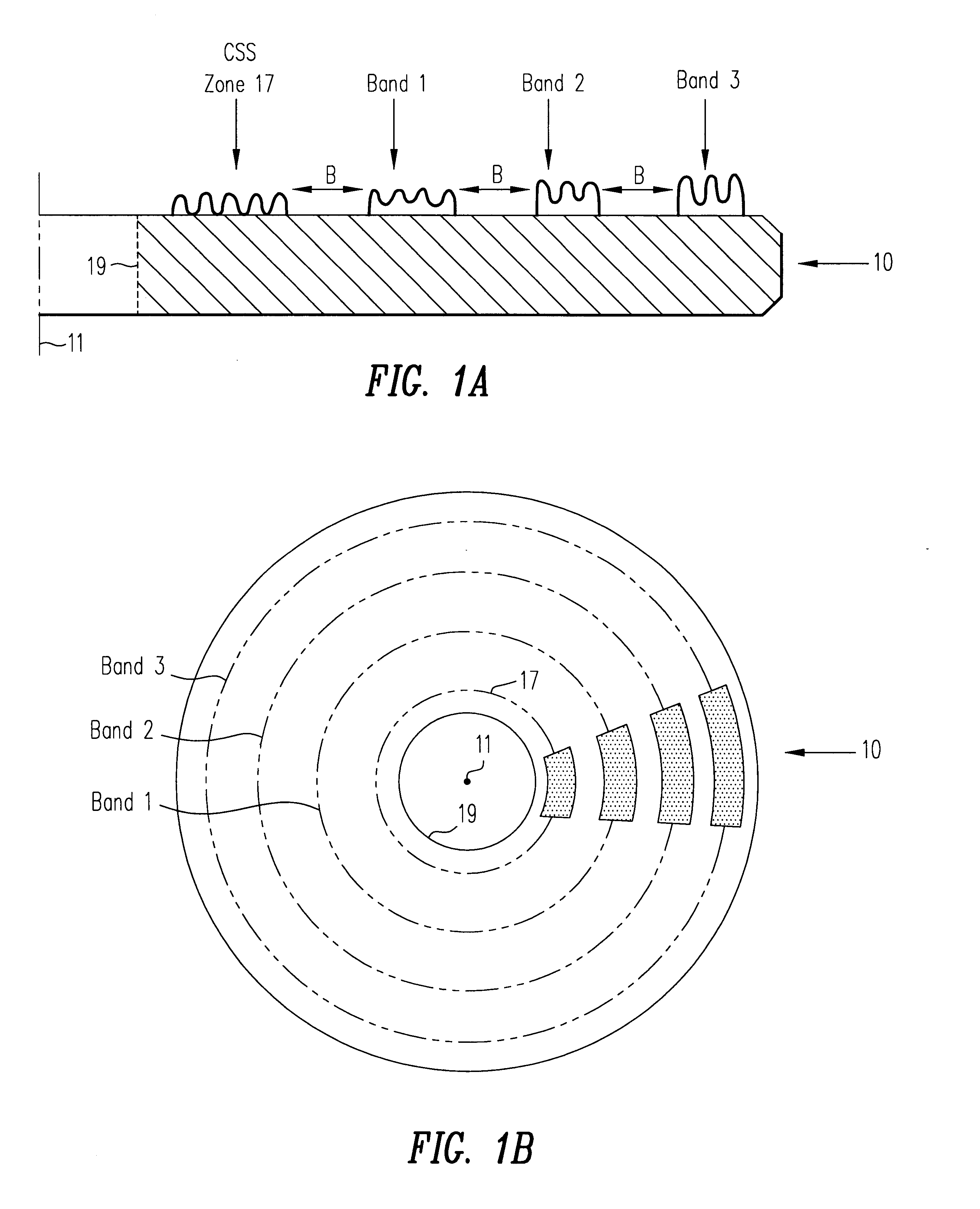 Calibration disk having discrete bands of composite roughness