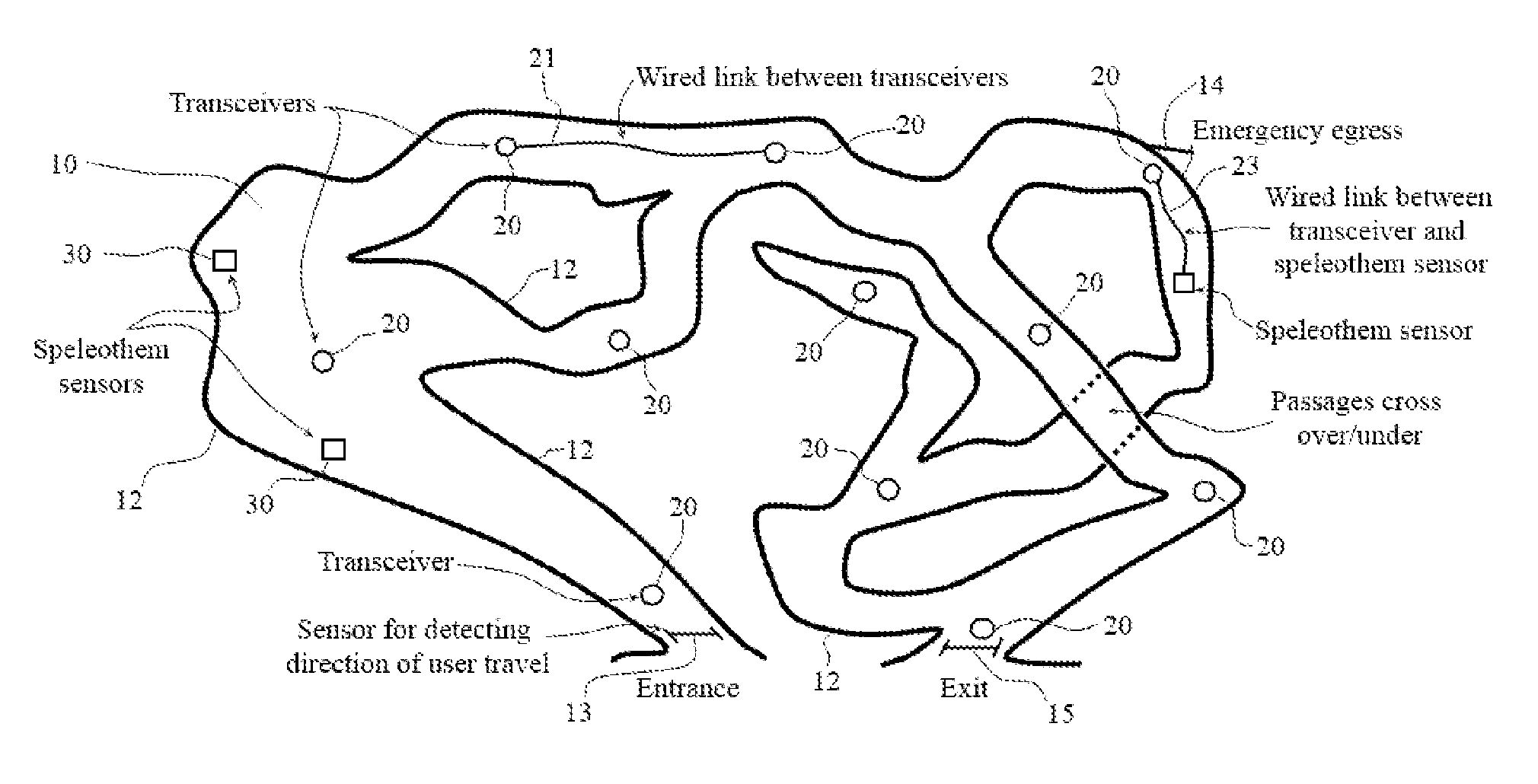 User identification and tracking system for artificial cave obstacle course