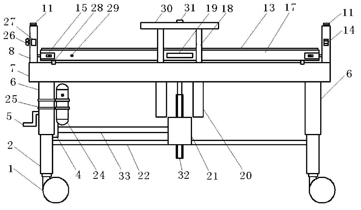 Butt joint type operation patient transfer trolley