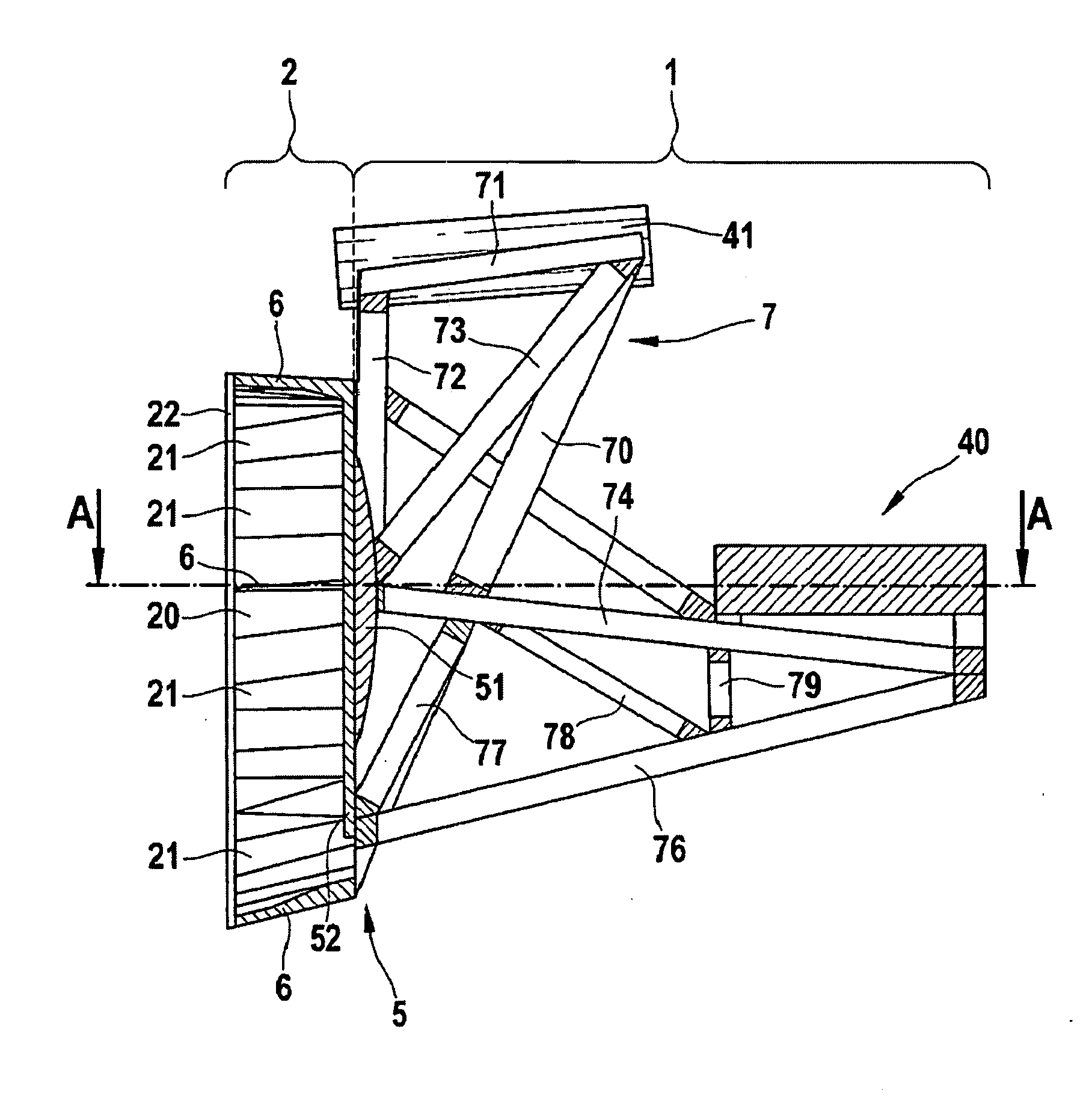 Tail structure for an aircraft or spacecraft