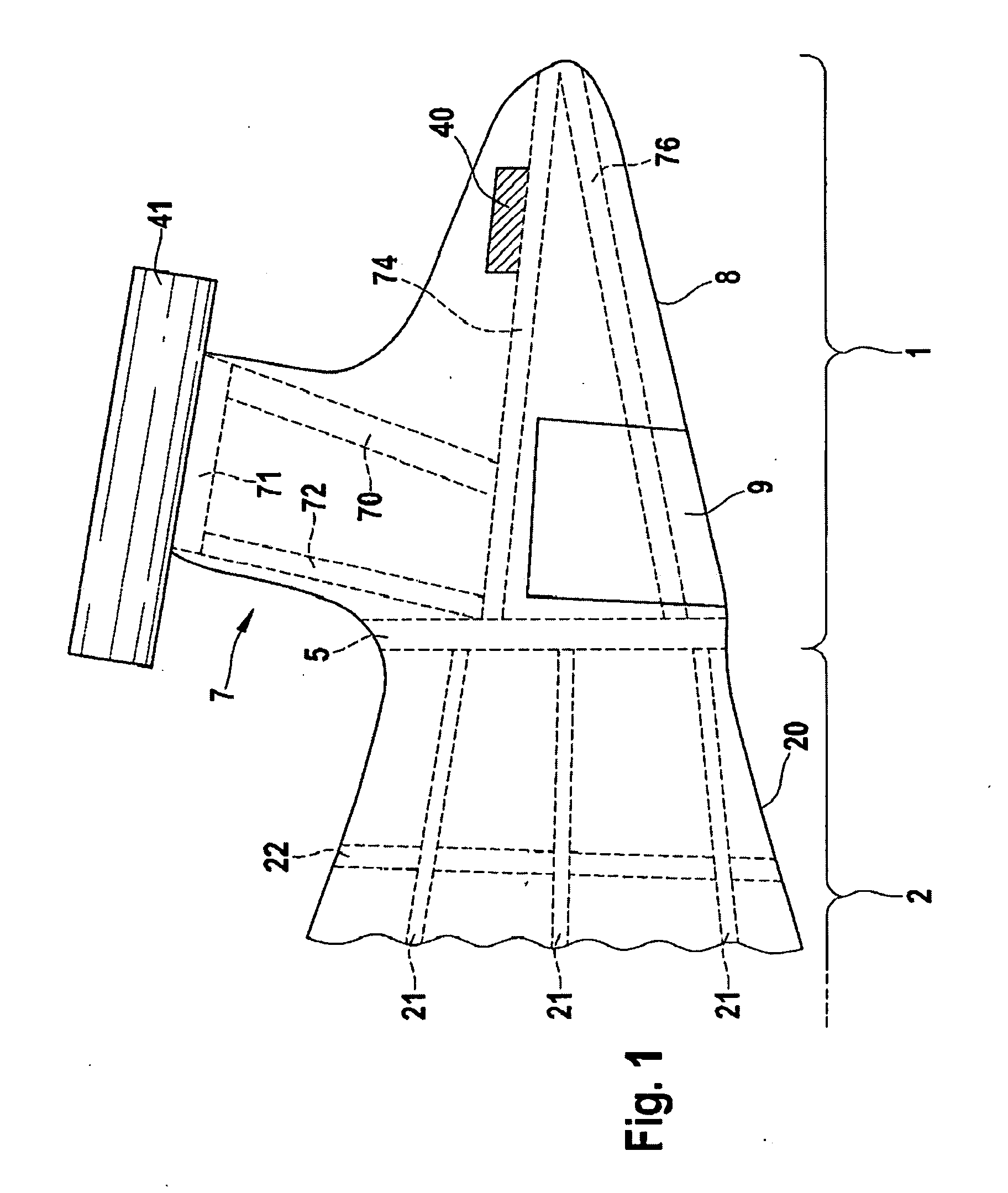 Tail structure for an aircraft or spacecraft