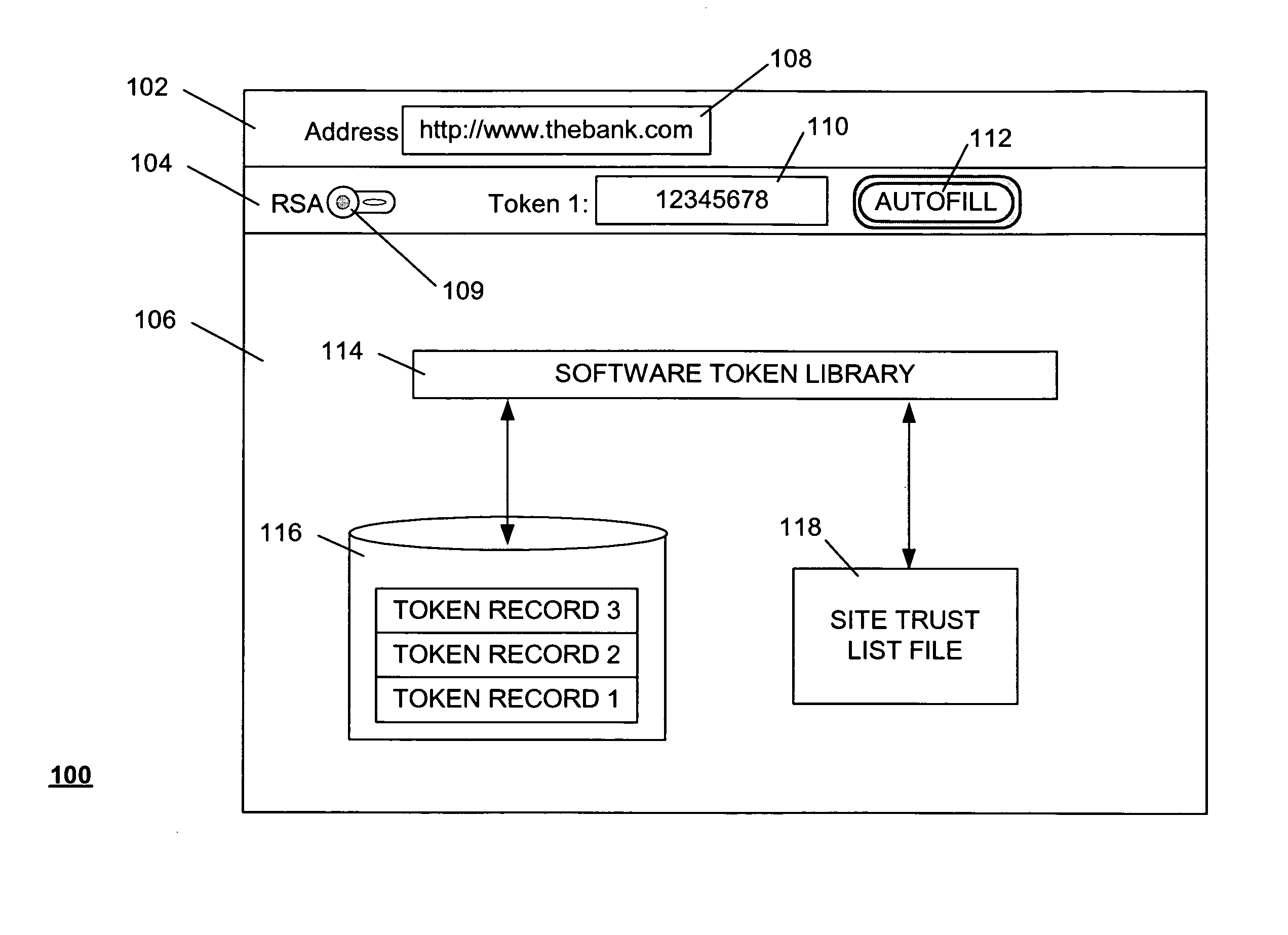 Method and system for providing a one time password to work in conjunction with a browser