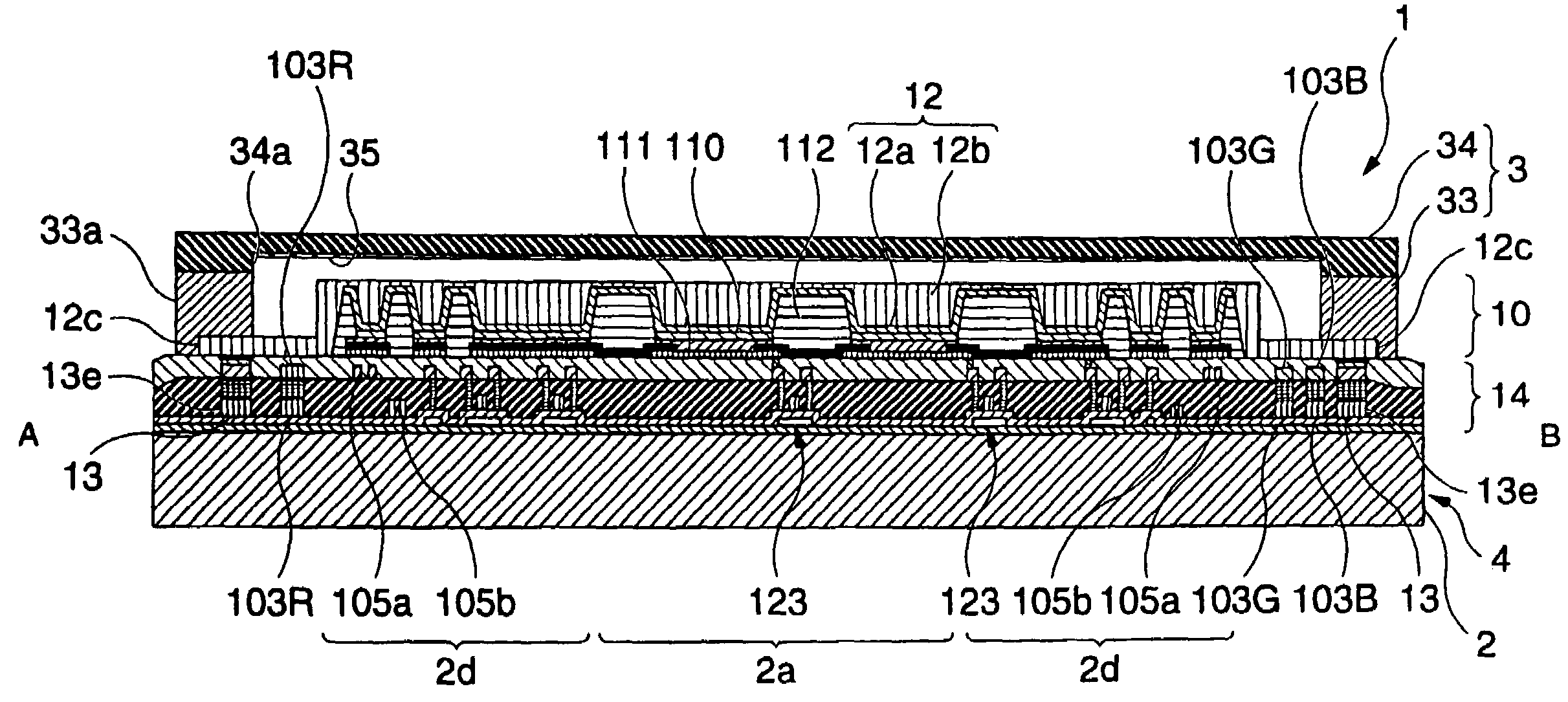 Light-emitting device with improved brightness control and narrow frame and electronic apparatus with the light-emitting device