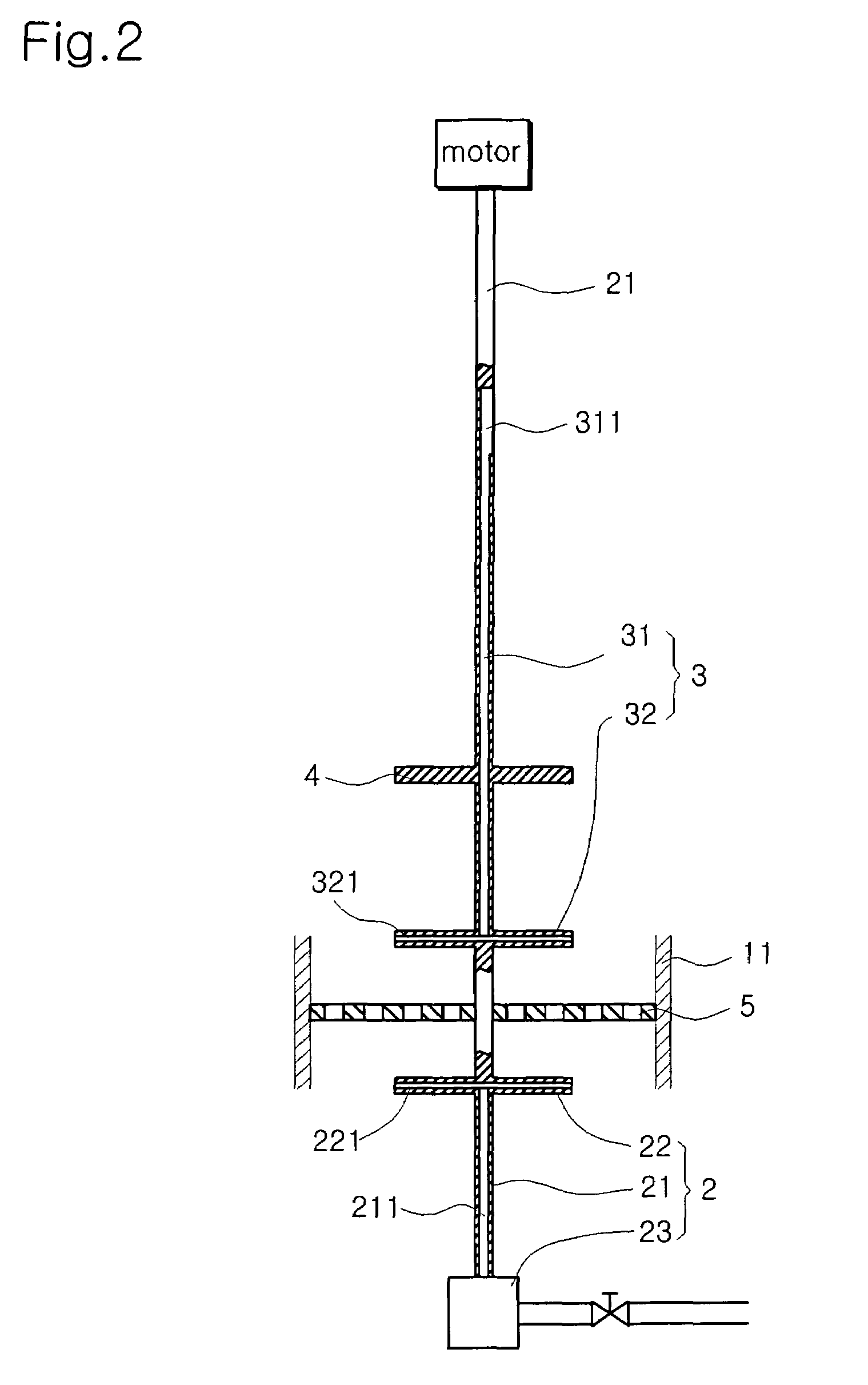 Nano-powder extraction apparatus using a hollow impeller