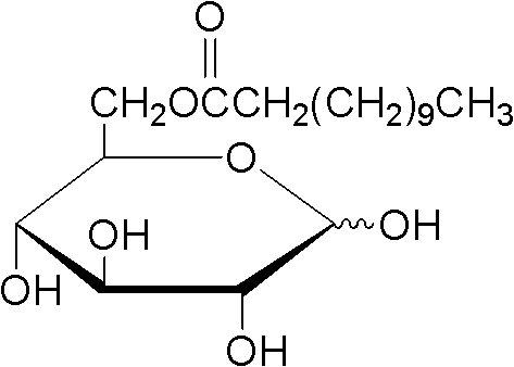 Method of using lipase to catalyze and synthesize glucose-6-laurate on line