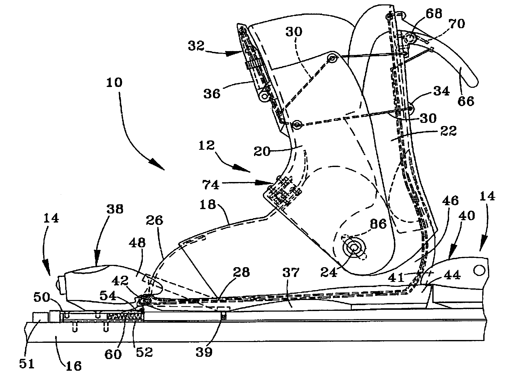 Ski boot and ski boot binding