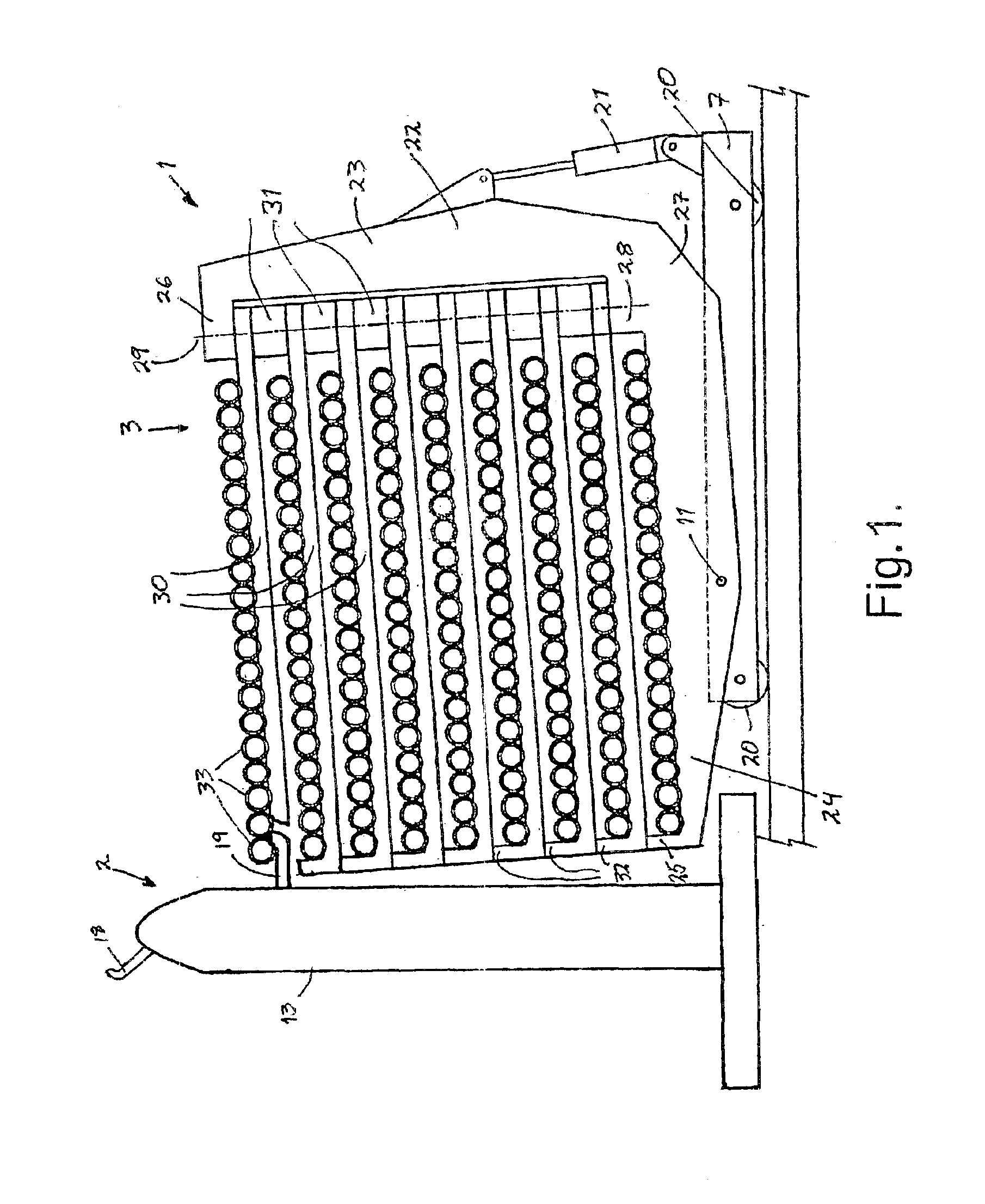 Horizontal pipe handling device