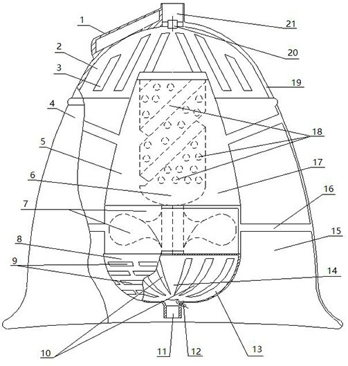 Meridian heat moxibustion device and using method thereof