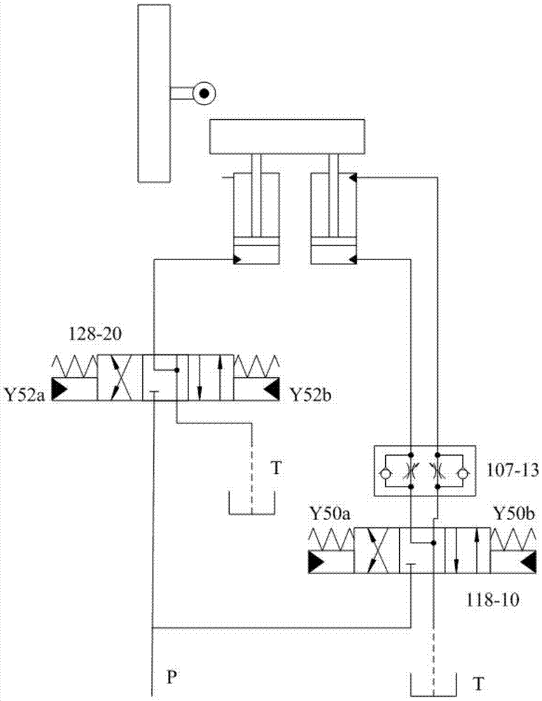 A hydraulic logic control device for pressure adaptive switching of main and auxiliary hydraulic cylinders