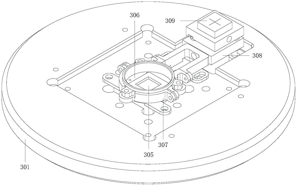 Precise assembling and adjusting device and method for detector chip of imaging system