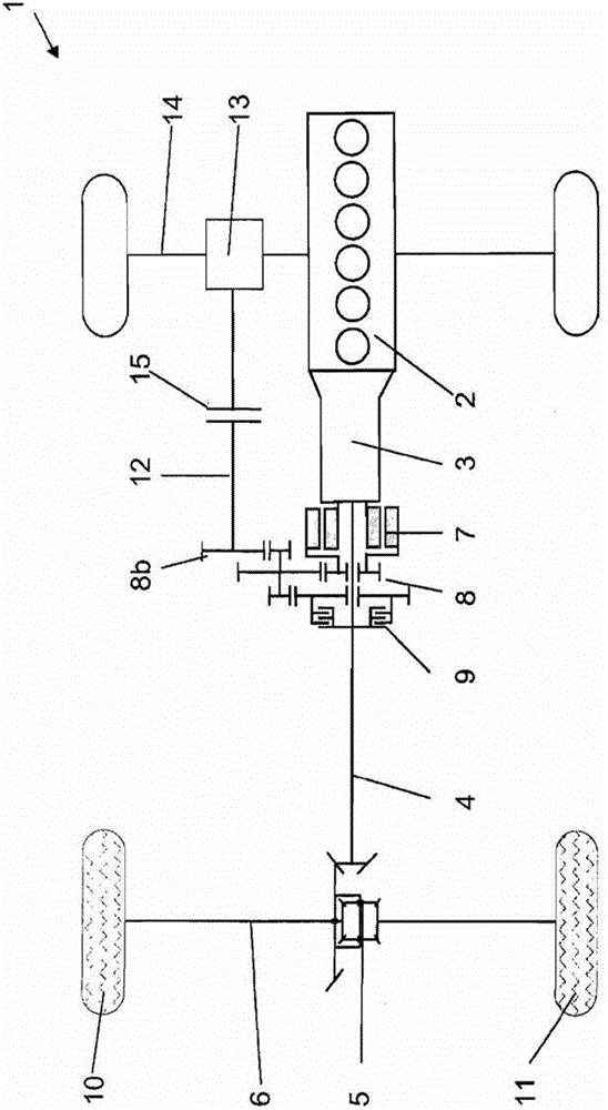 Drive trains for motor vehicles