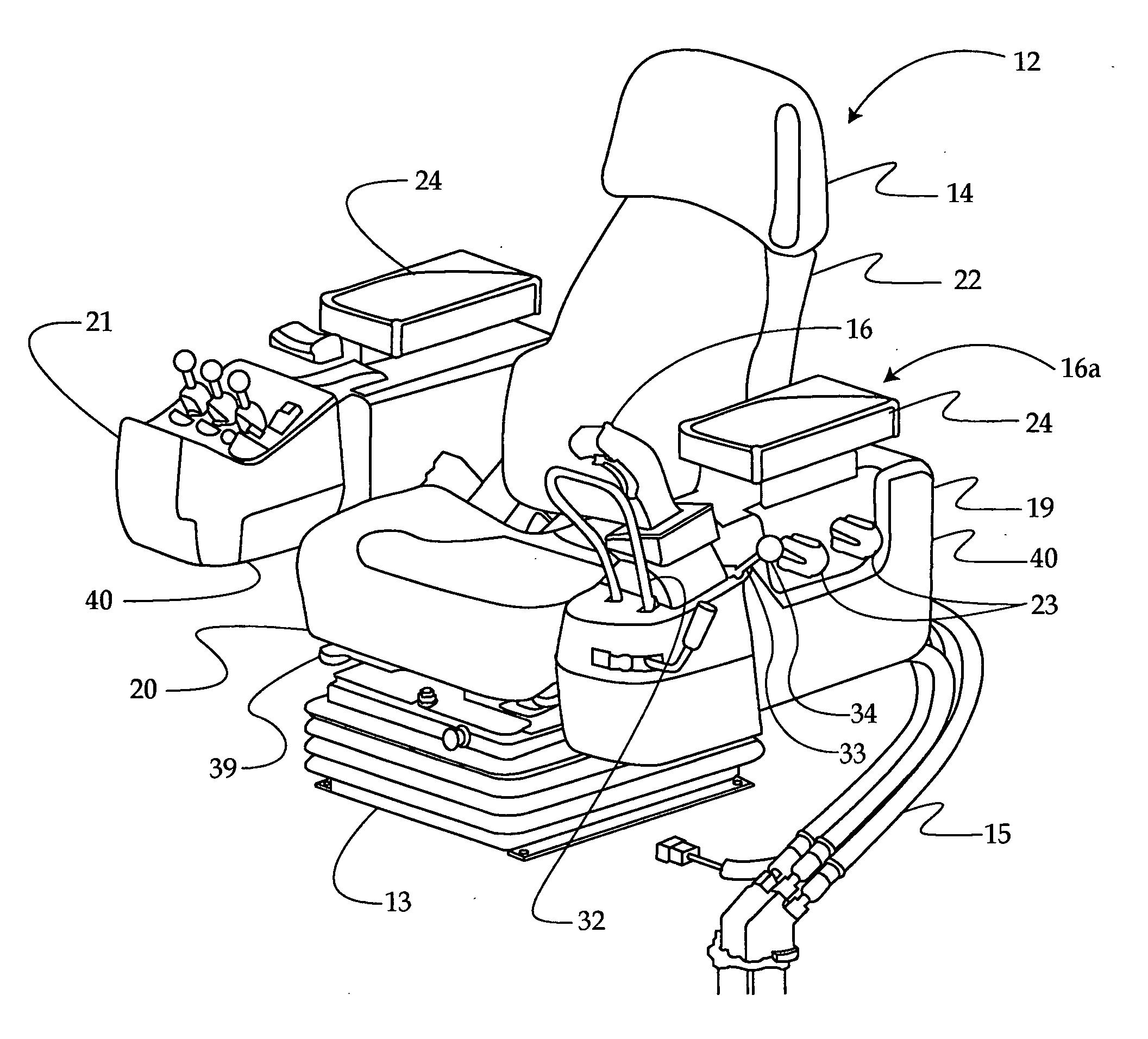 Work machine operator control station with moveably attached controller