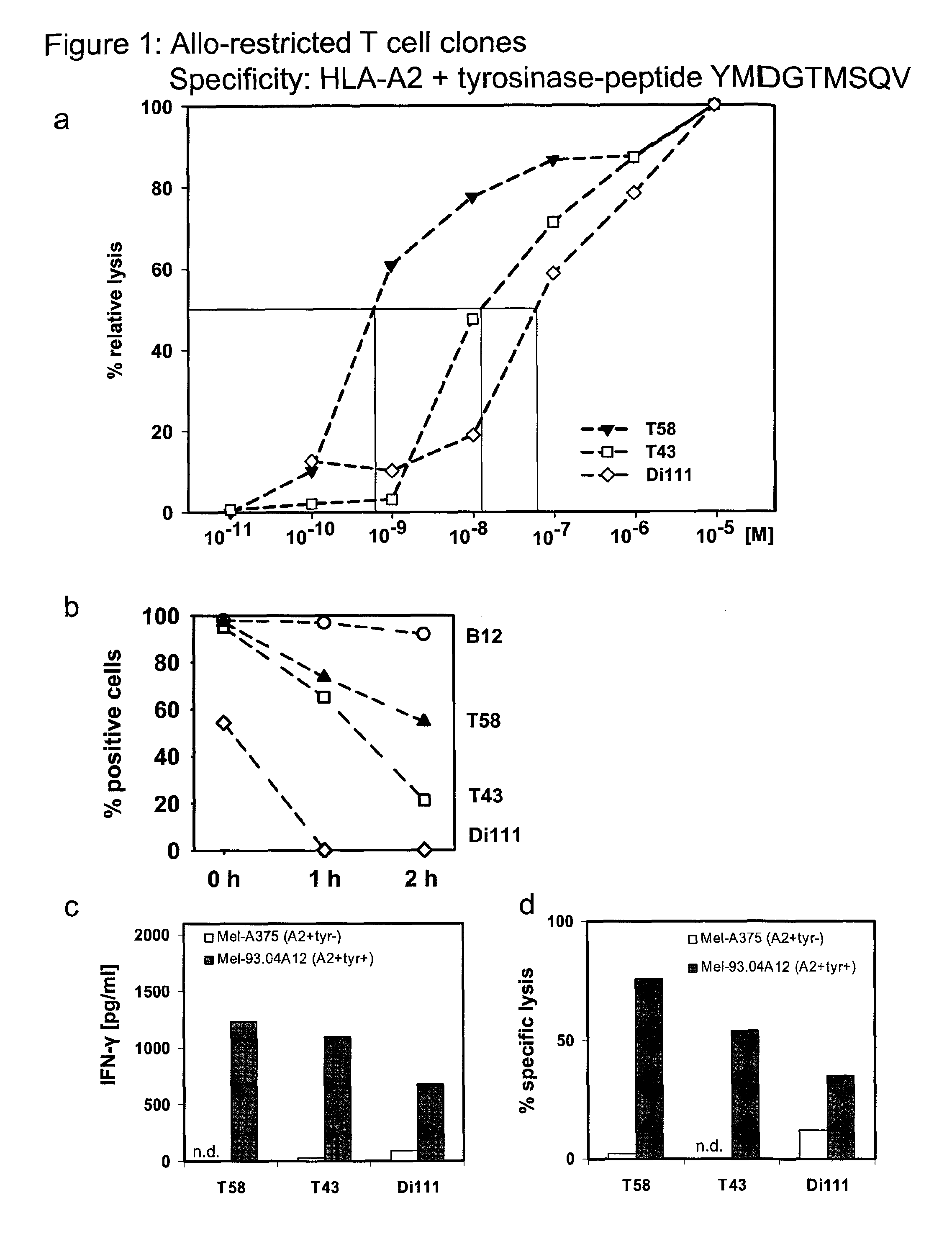 Repertoire of allo-restricted peptide-specific T cell receptor sequences and use thereof