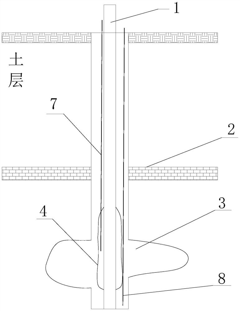 Construction method of anti-floating anchor rod for karst cave in limestone area