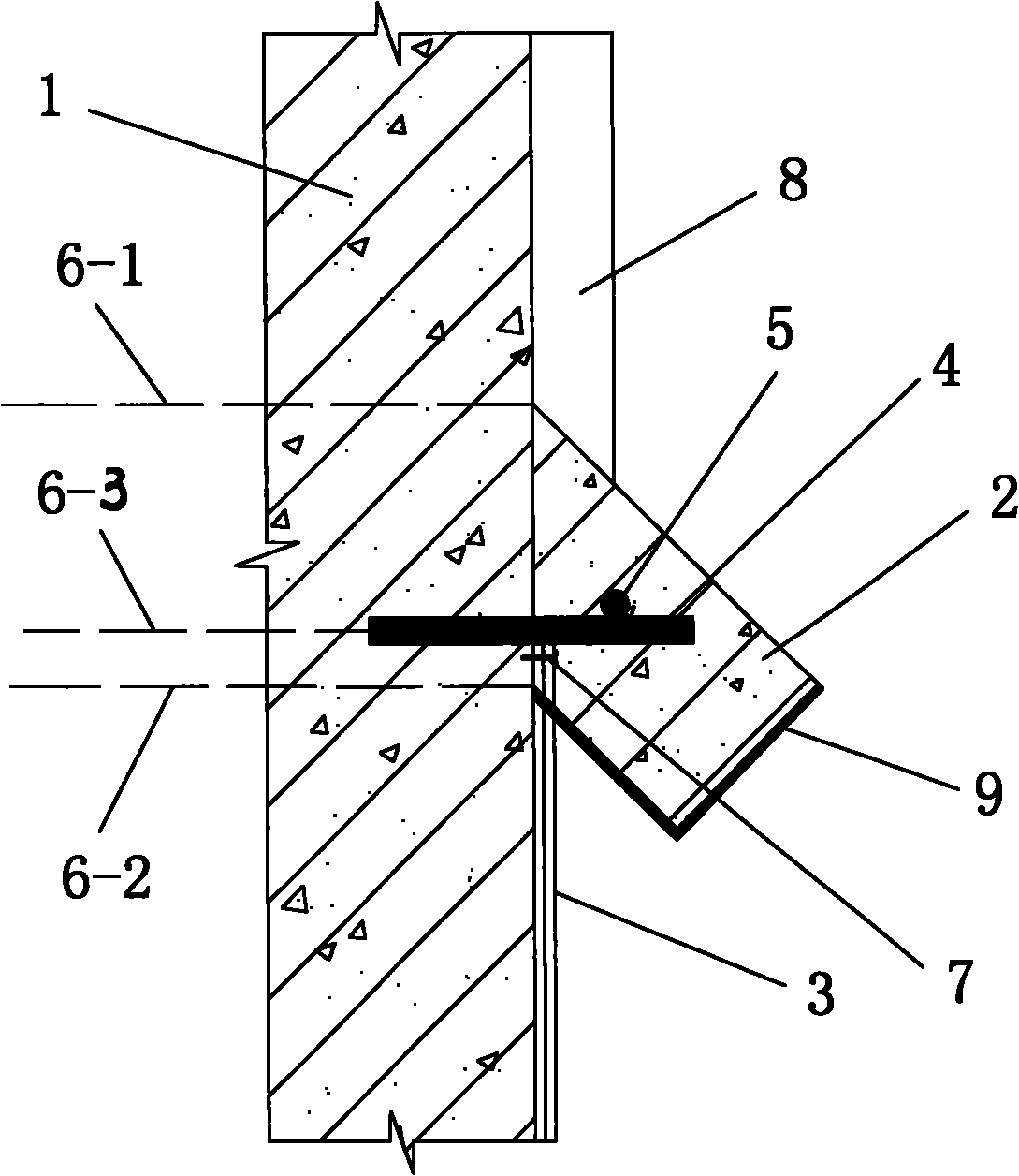 Waterproof tilted eave of roof parapet and construction method thereof