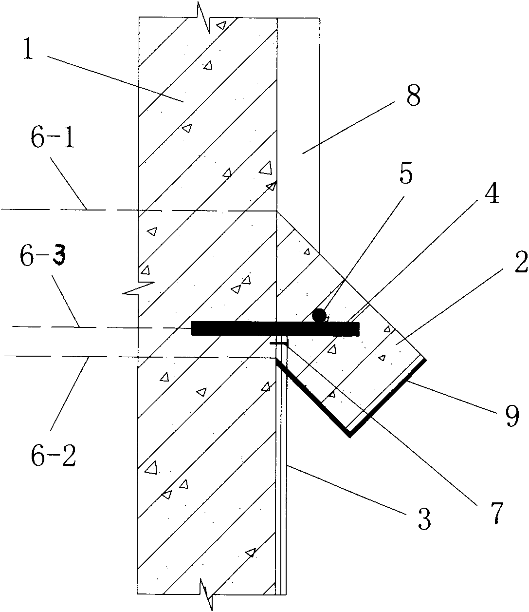 Waterproof tilted eave of roof parapet and construction method thereof