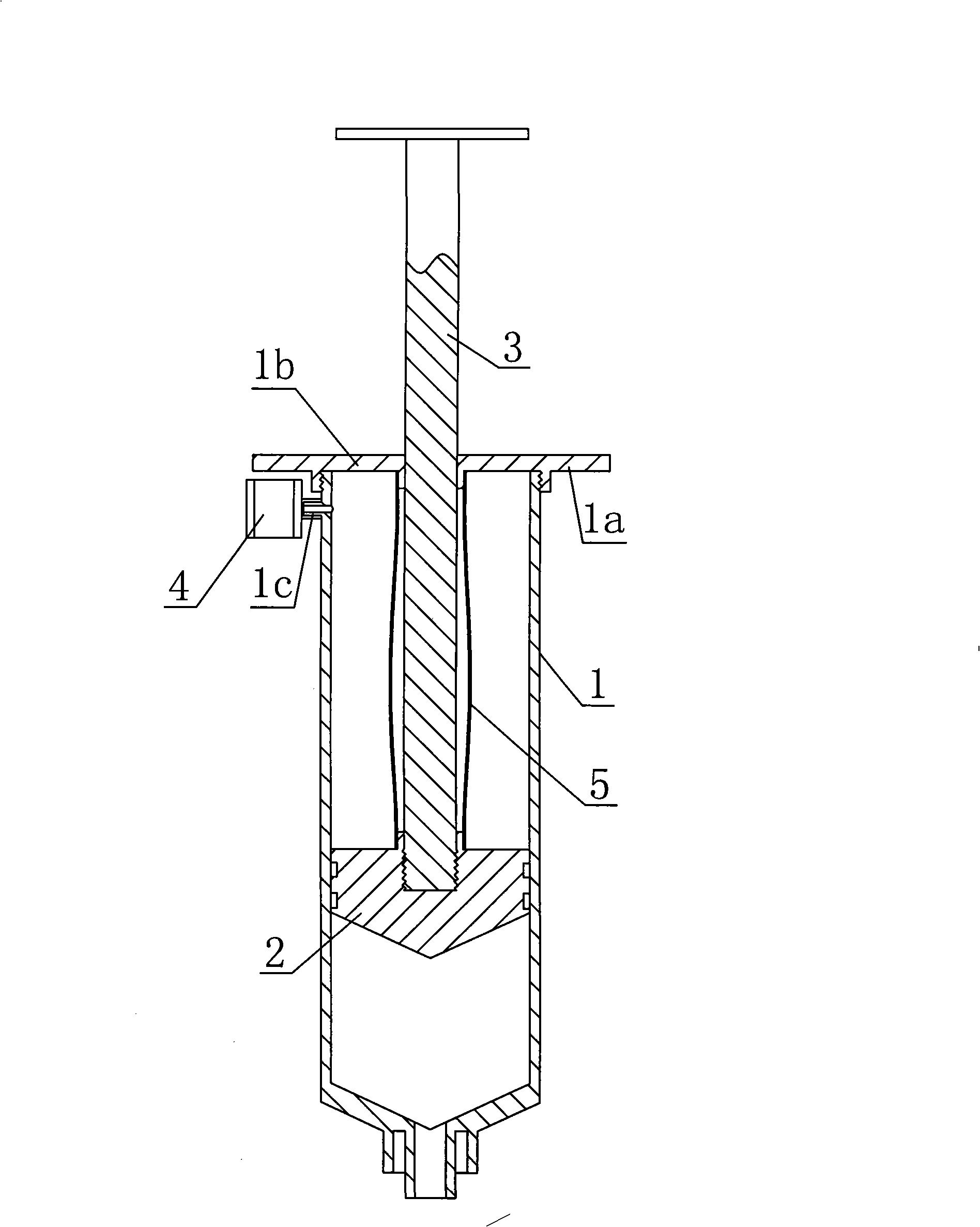 Automatic resorption type antipollution medicine adding syringe