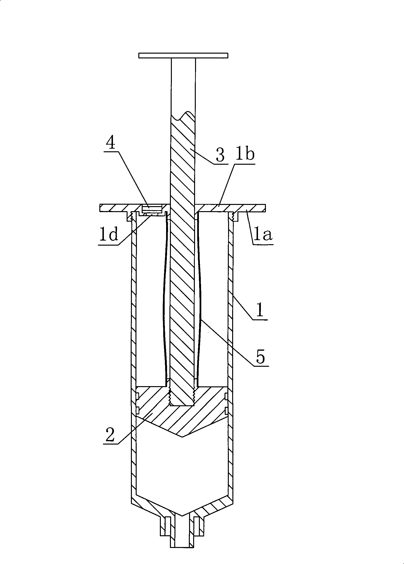 Automatic resorption type antipollution medicine adding syringe