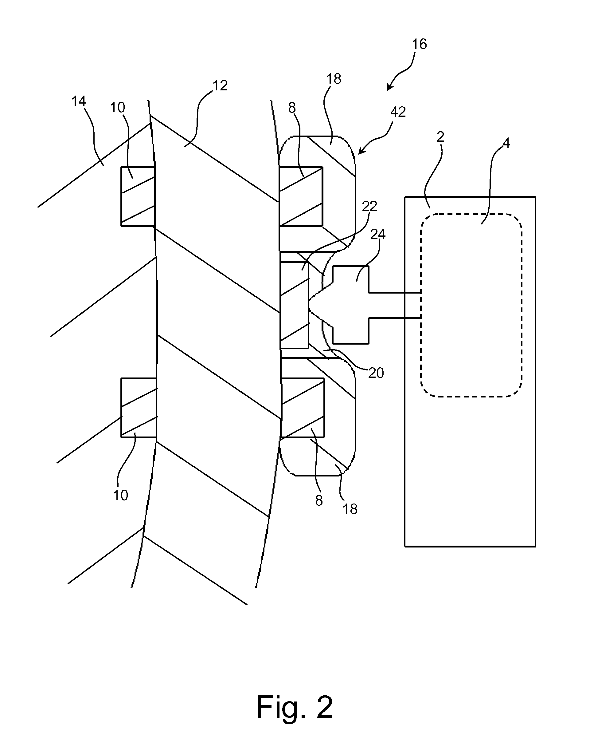 Holding unit for a vibration transmitter and a vibration transmission system using it