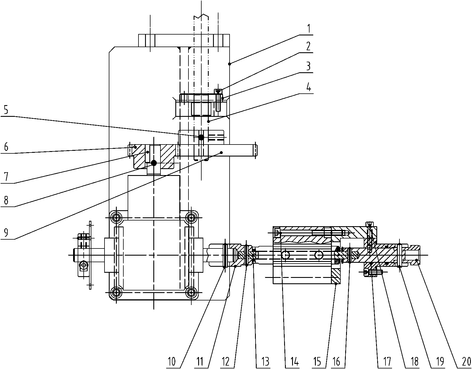 Stroke automatic adjusting device on motor stator needle type wire winding machine