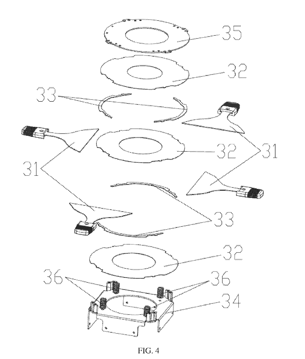 Optical system of LED variable-focus imaging lamp