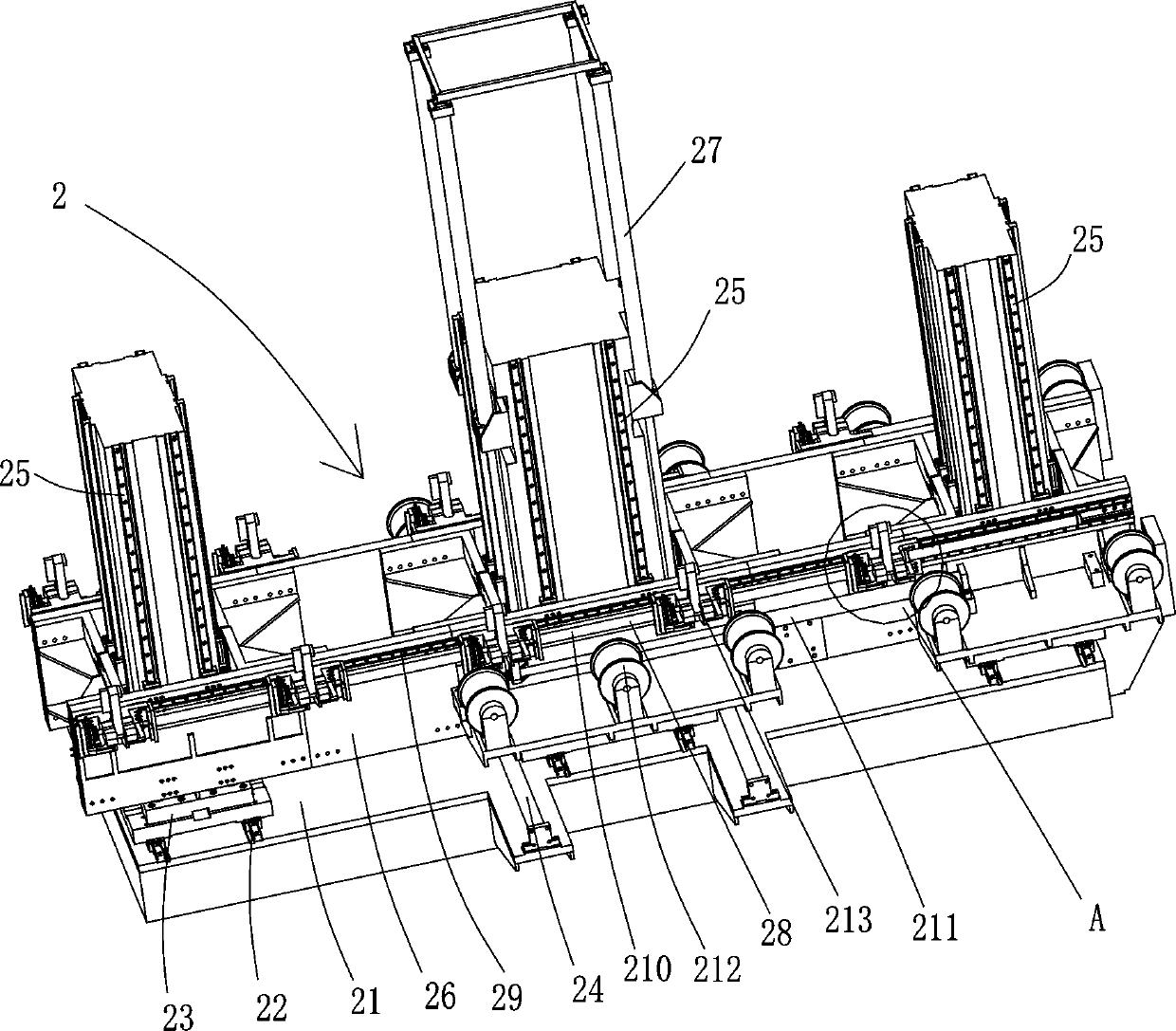 Assembling integrated device of large injection molding machine