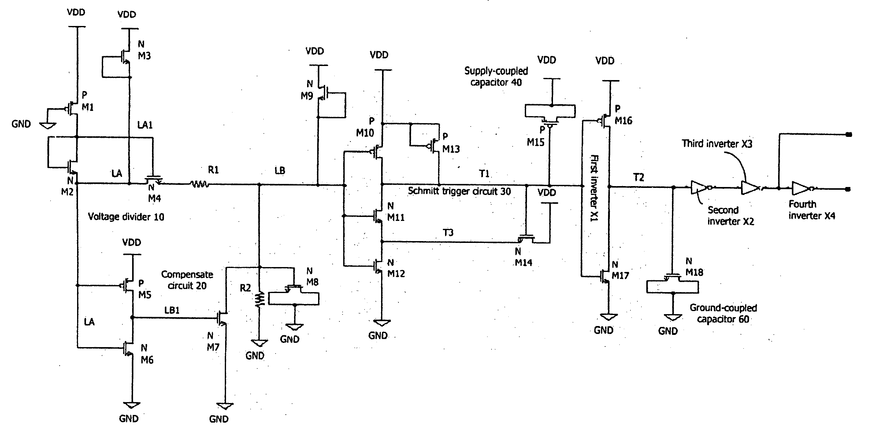 Power-on reset circuit with supply voltage and temperature immunity, ultra-low DC leakage current, and fast power crash reaction