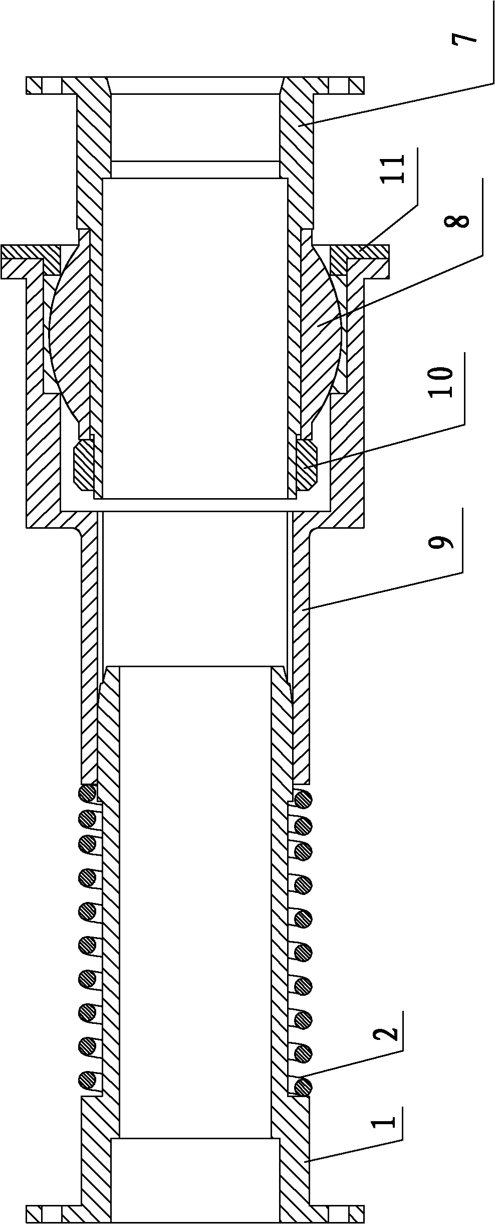 Threading tube coupler of wind generating set