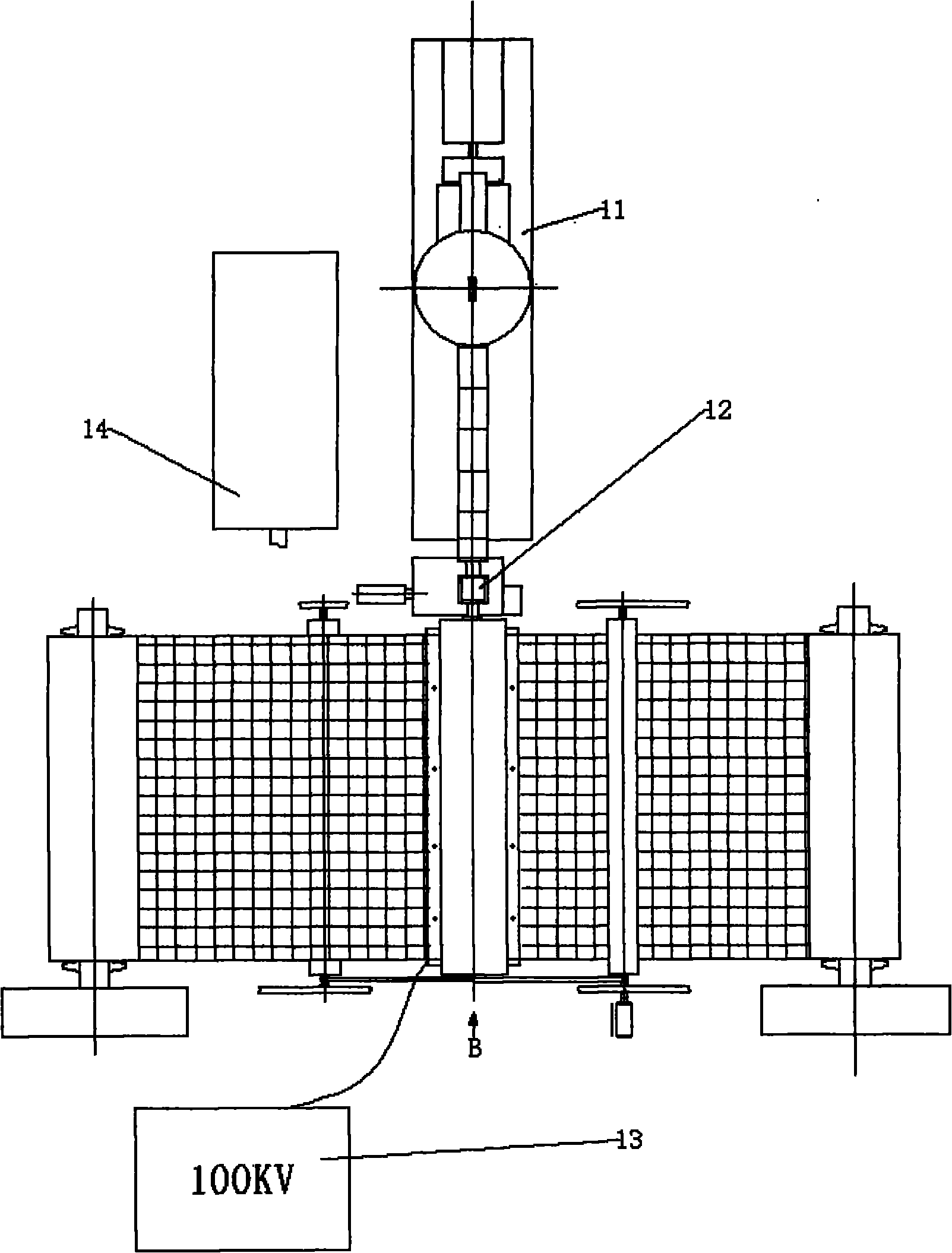 Device for preparing non-woven fabric product continuously with electrostatic spinning method