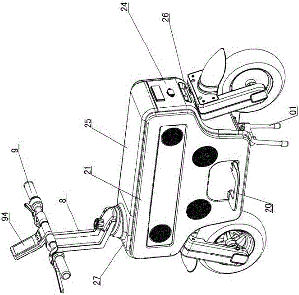 Box body type music folding electric bicycle