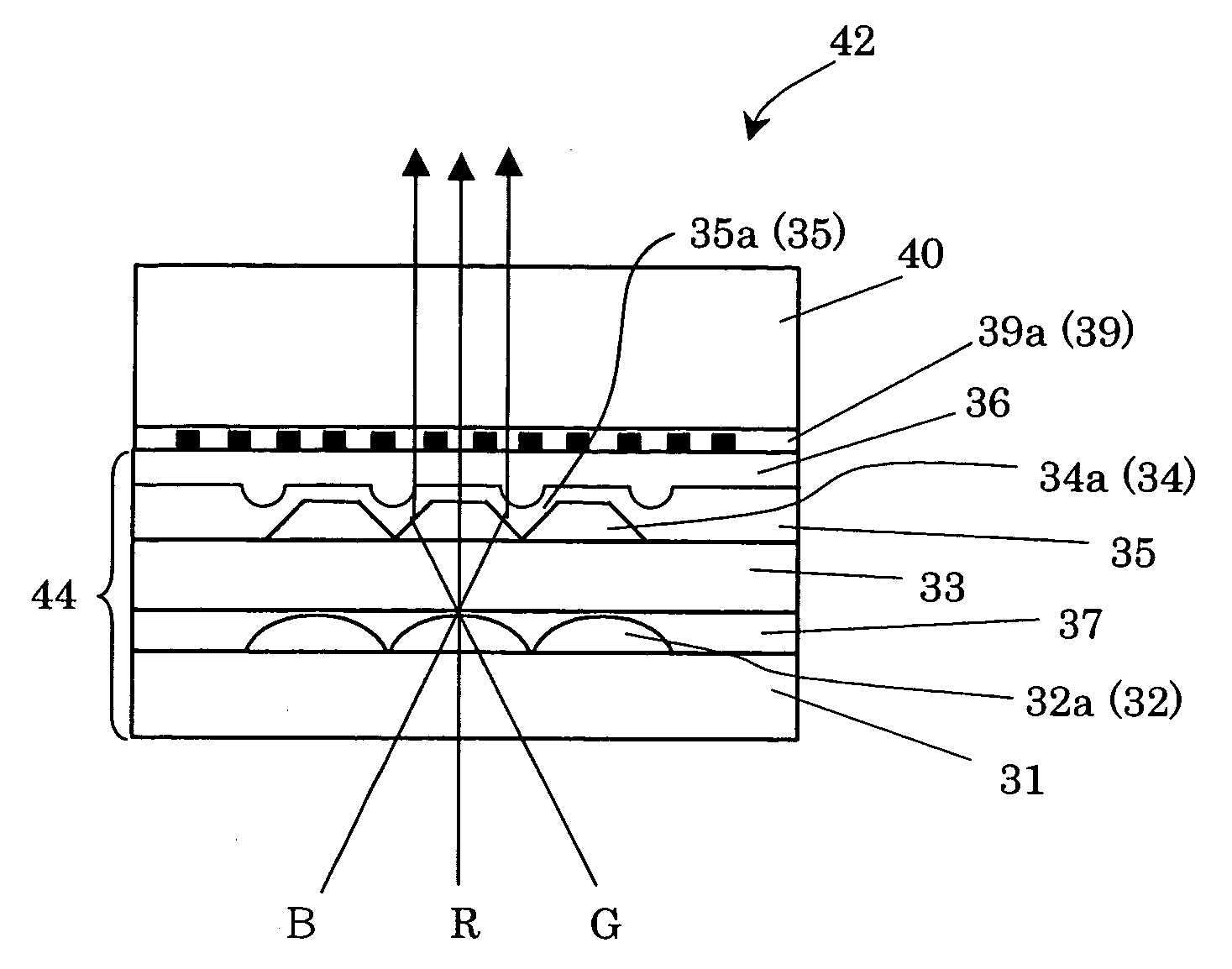 Dioptric element array substrate, image display device and image display apparatus