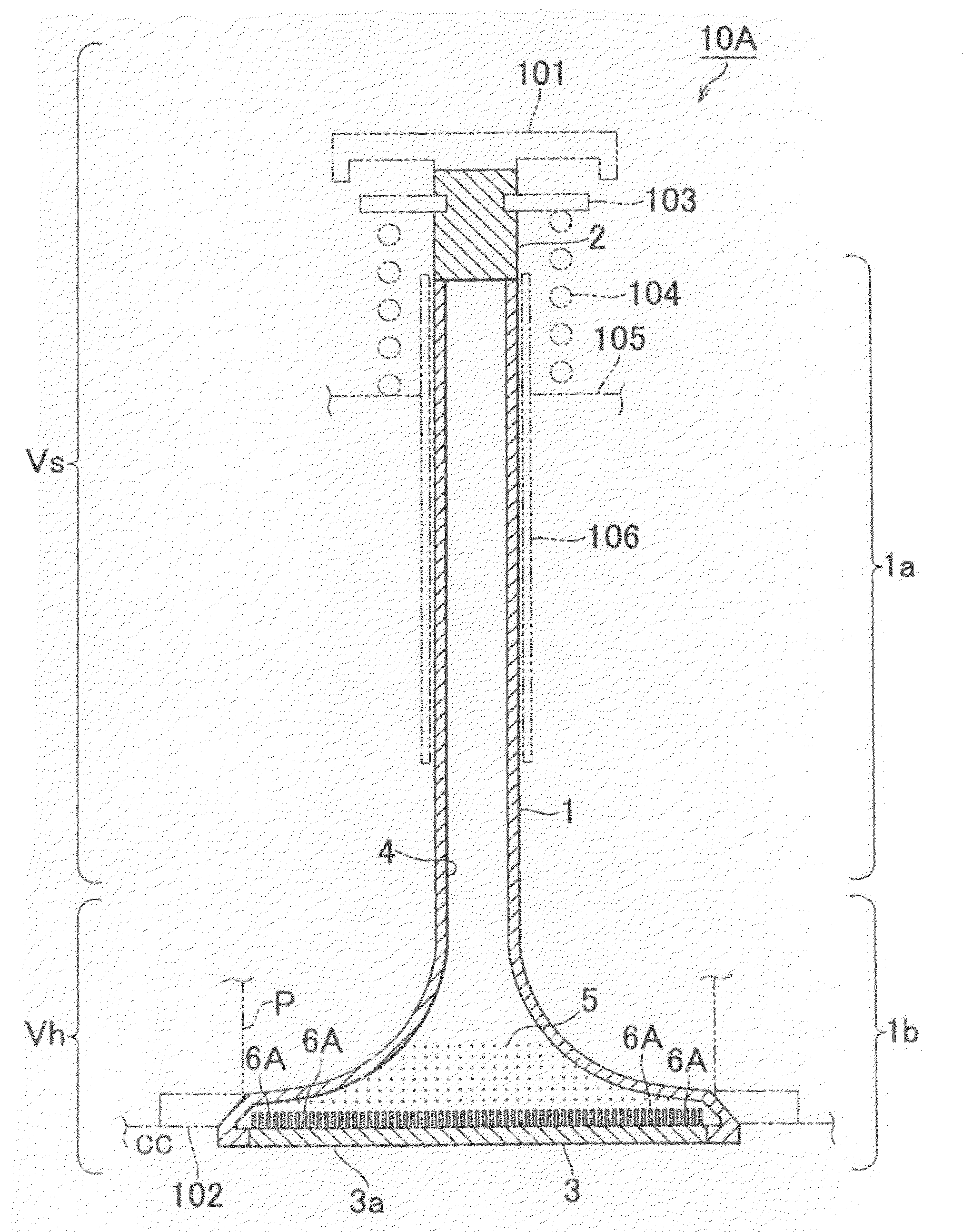 Hollow valve for internal combustion engine, and internal combustion engine having the hollow valve