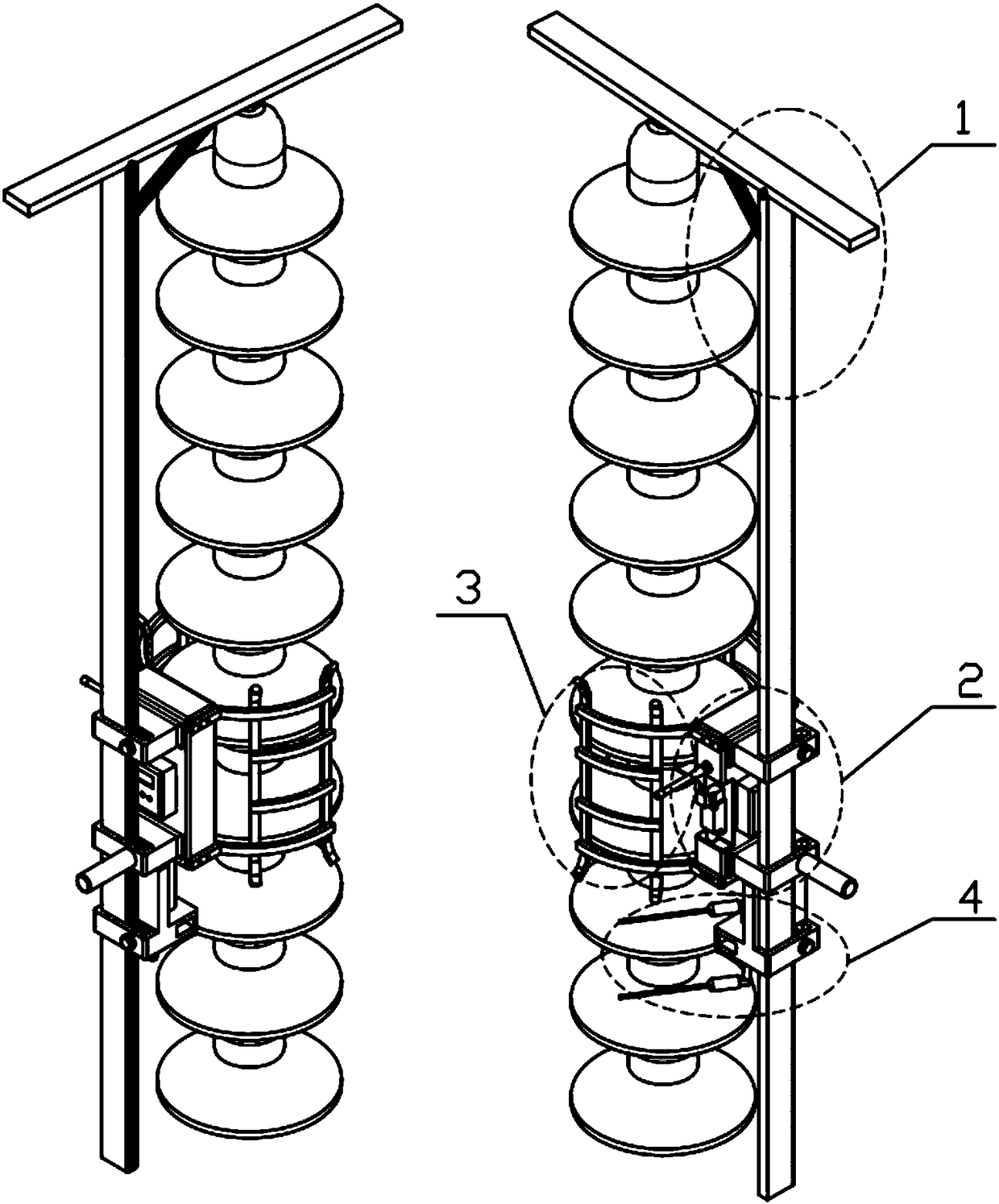 Power transmission line insulator detection robot