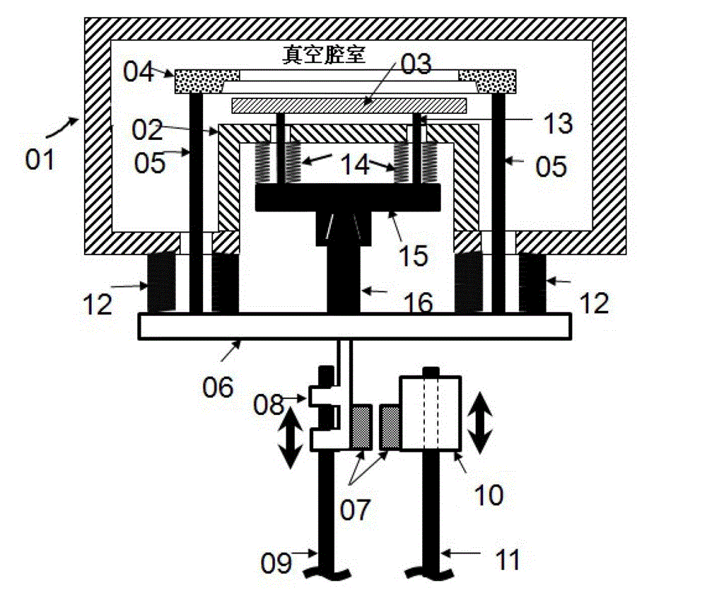 Mechanical-type chip clamping-pressing device for vacuum plasma technology