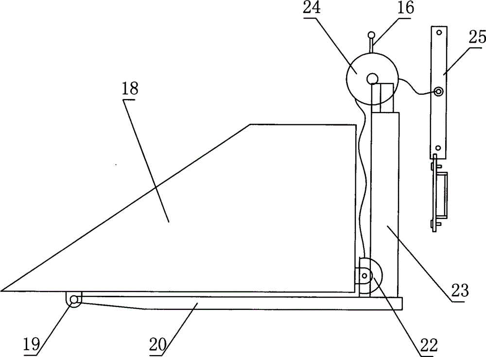 Rope winding roll-over device and roll-over bucket with same