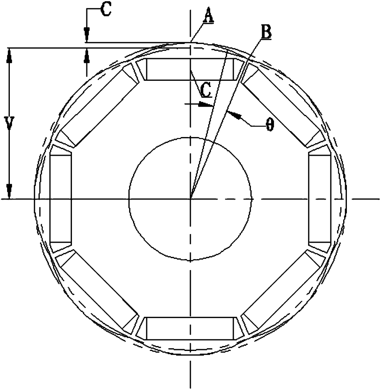 Permanent magnet synchronous motor back potential harmonic suppressing method and permanent magnet synchronous motor