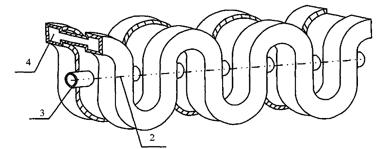 Zigzag slow-wave line of double ridged waveguide