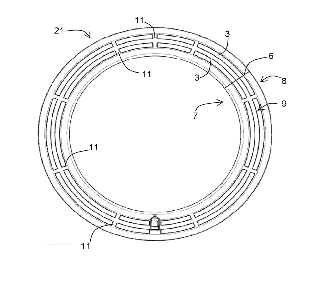 Sensor for measuring current of the rogowski-torus type, protecting and measuring device and electric circuit breaker including such a sensor