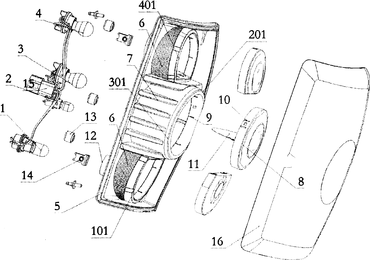 Combined automobile tail light