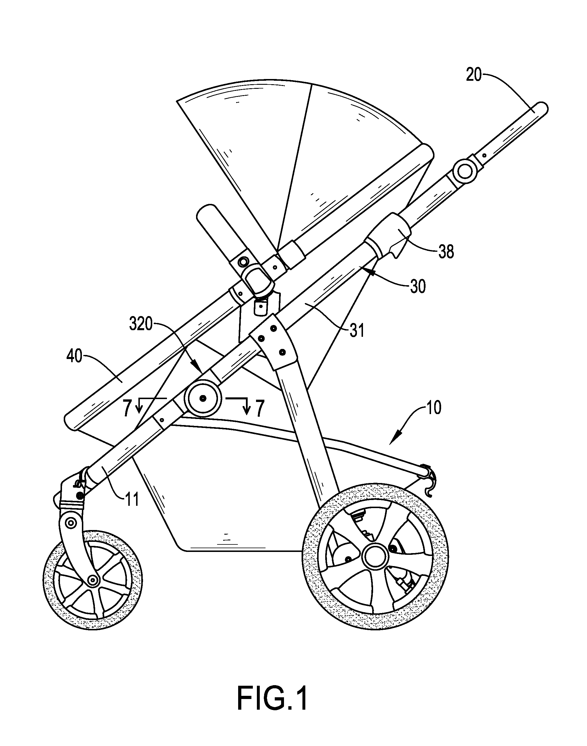 Folding device for baby carriage