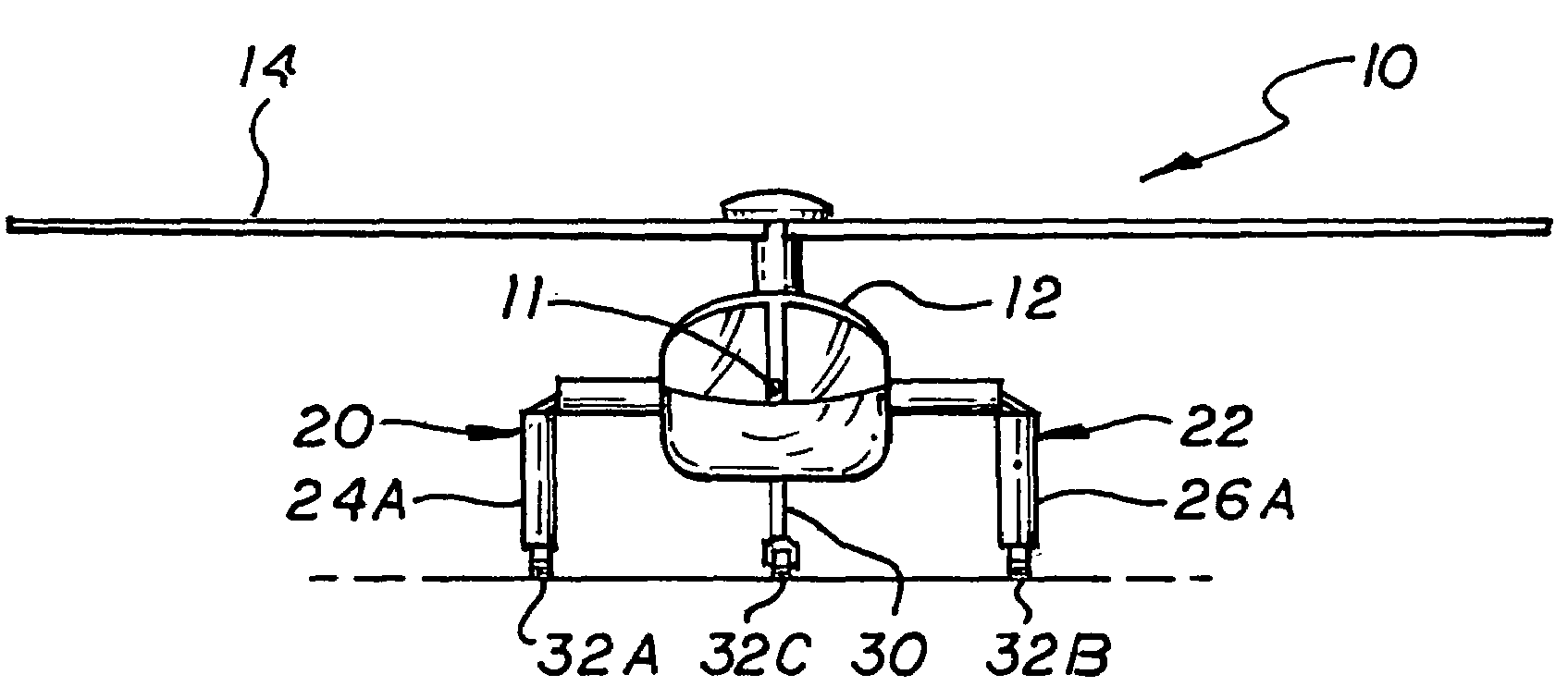 Compound helicopter with combined wings and landing struts