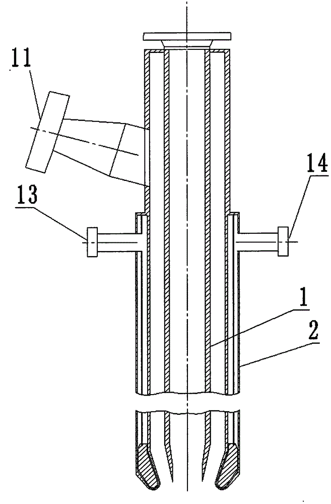 Powdered coal combustor for entrained-flow bed gasification furnace