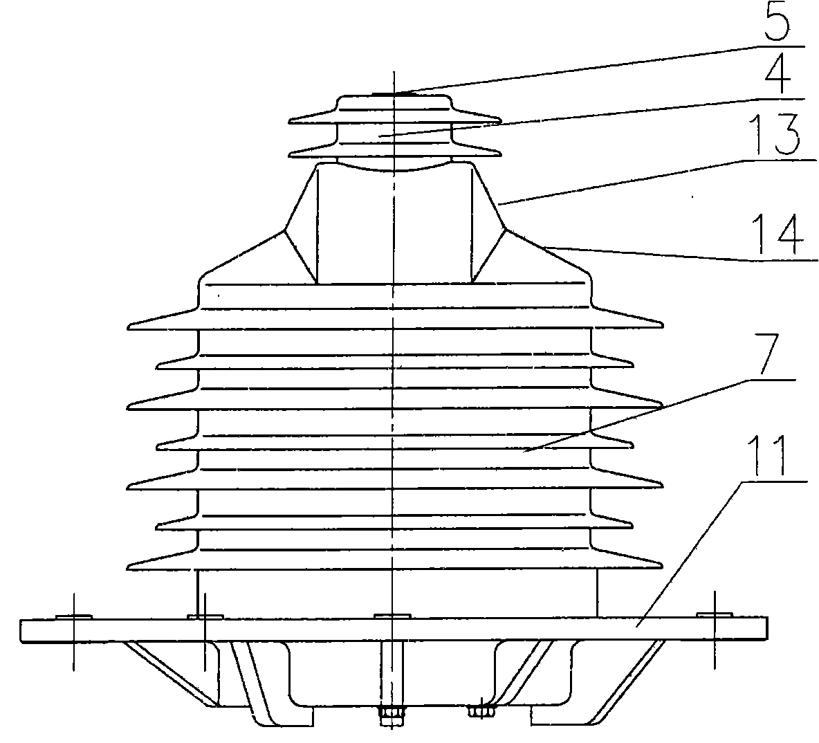 Outdoor dry-type voltage transformer for electric locomotive