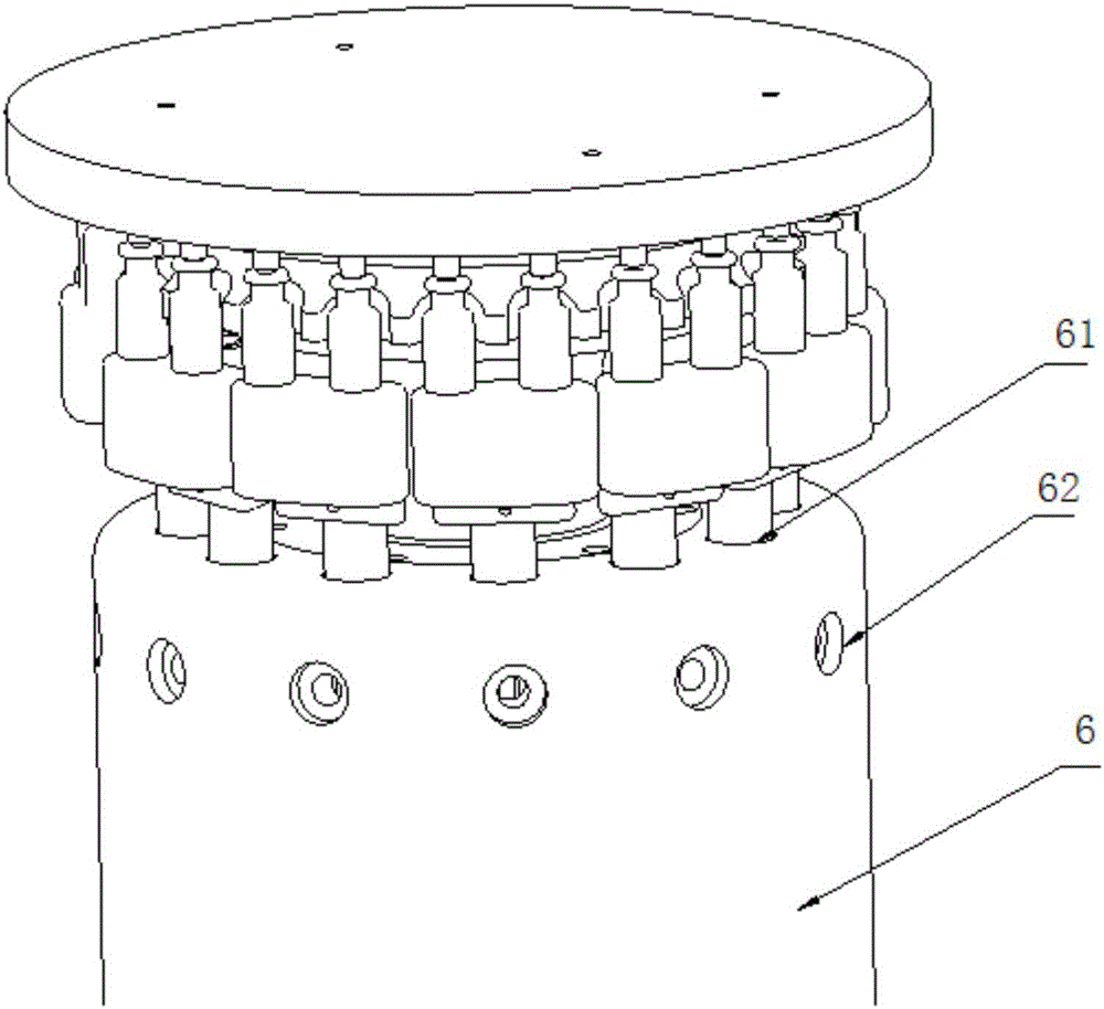 Medicine bottle lifting type press plugging mechanism