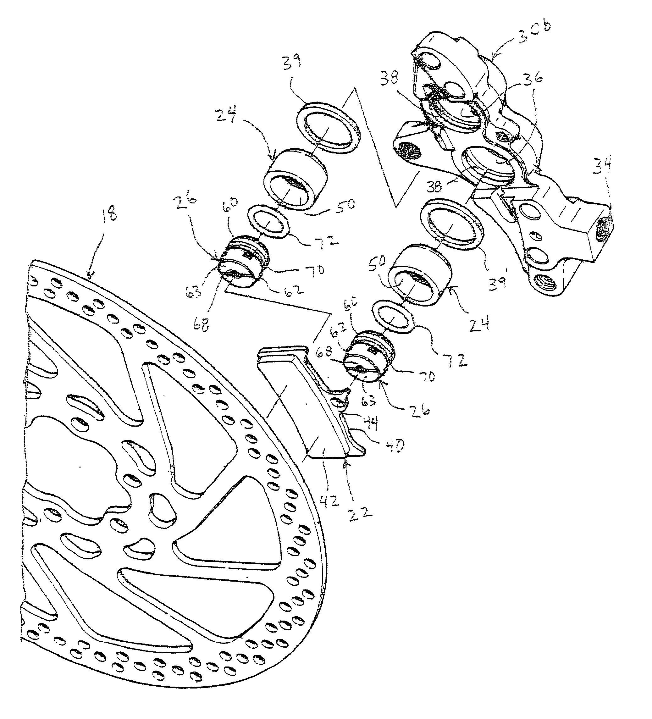 Piston for disc brake