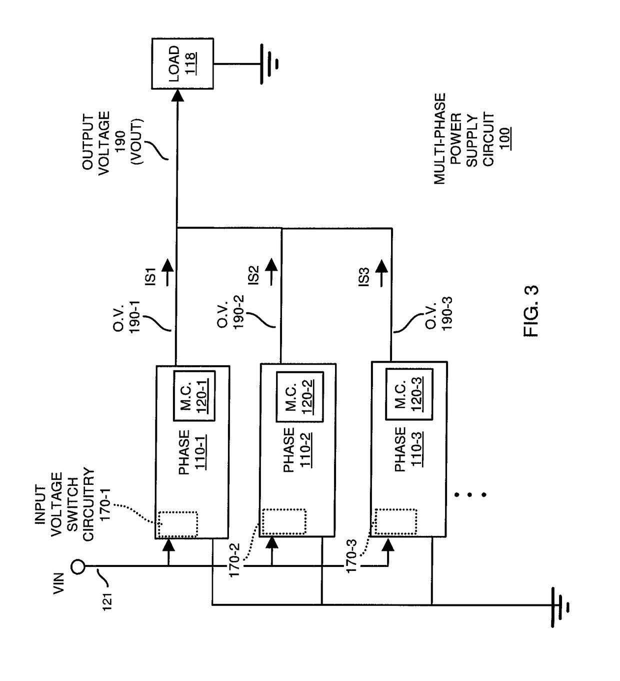 Multiphase power supply and failure mode protection