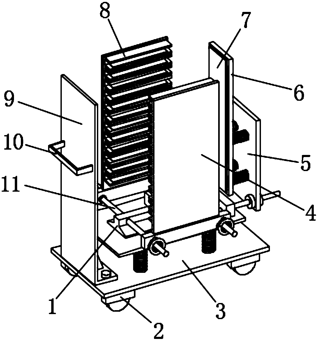 Novel glass containing rack