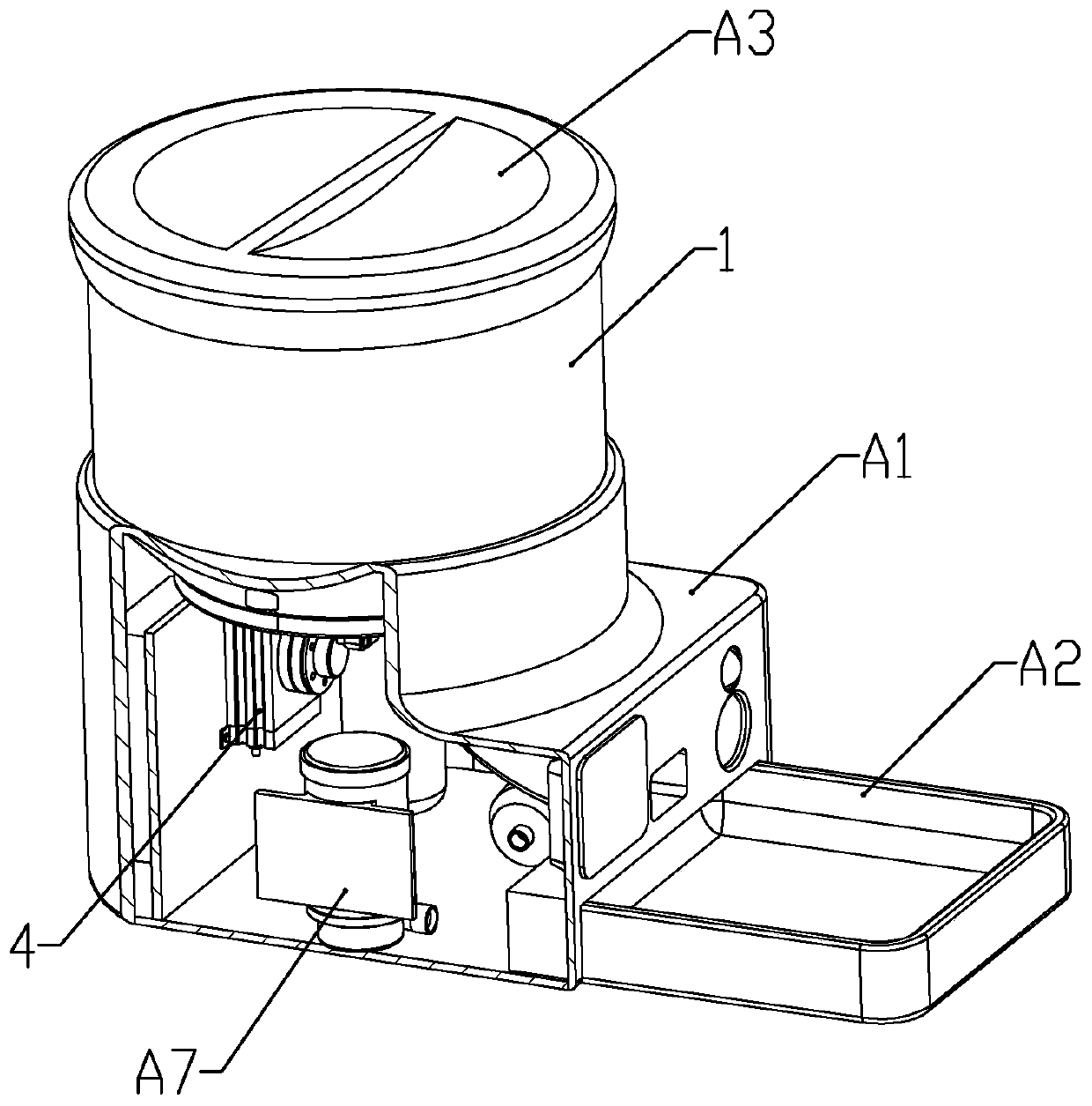 A split pet feeder