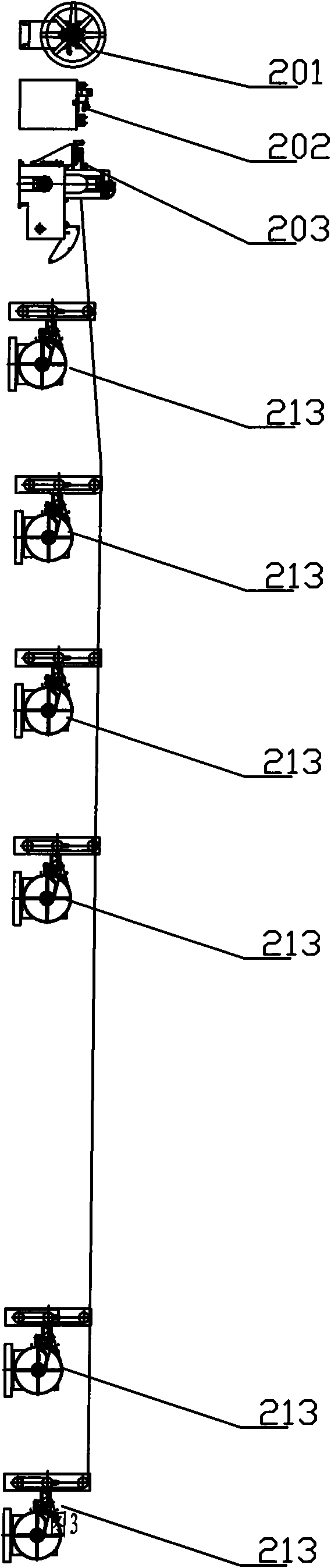 High-speed multithreading cutting-reeling-welding integrated production line and production method thereof