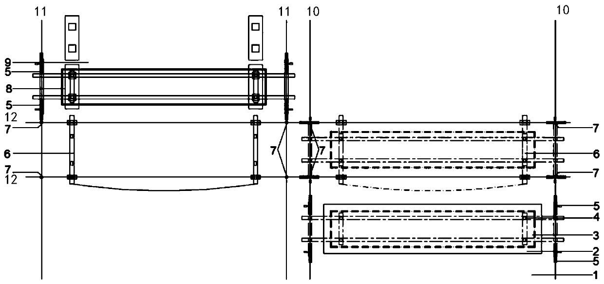 Construction method and equipment for a new type of track orthogonal prefabricated in-site zigzag transfer beam